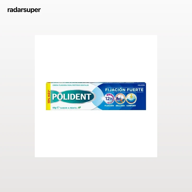 Crema fijadora para prótesis dentales sabor menta Polident 44 g.