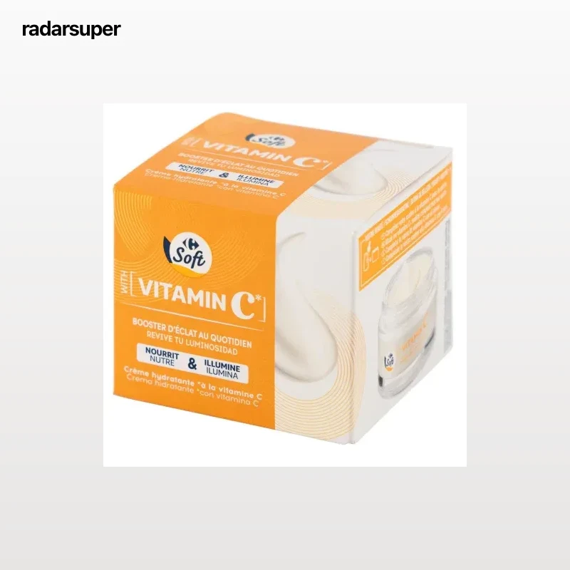 Crema hidratante con Vitamina C Soft Carrefour 50 ml.