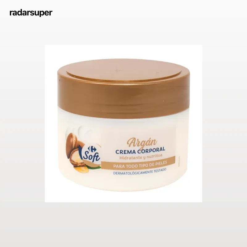Crema hidratante corporal con argán Soft Carrefour 250 ml.