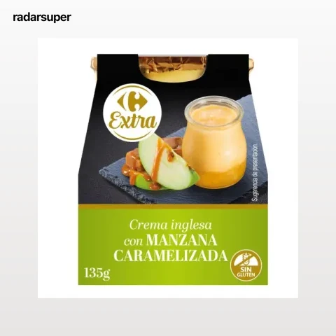 Crema inglesa con manzana Carrefour Extra sin gluten 135 g.