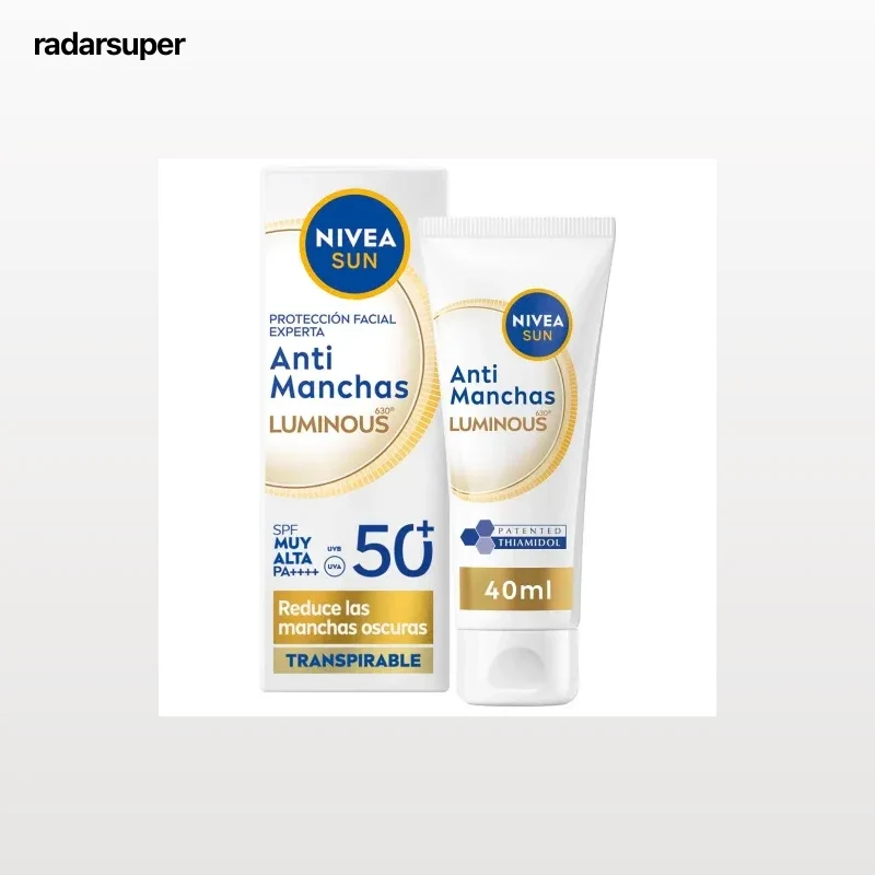 Crema solar facial antimanchas Luminous 630 Nivea Sun 40 ml.