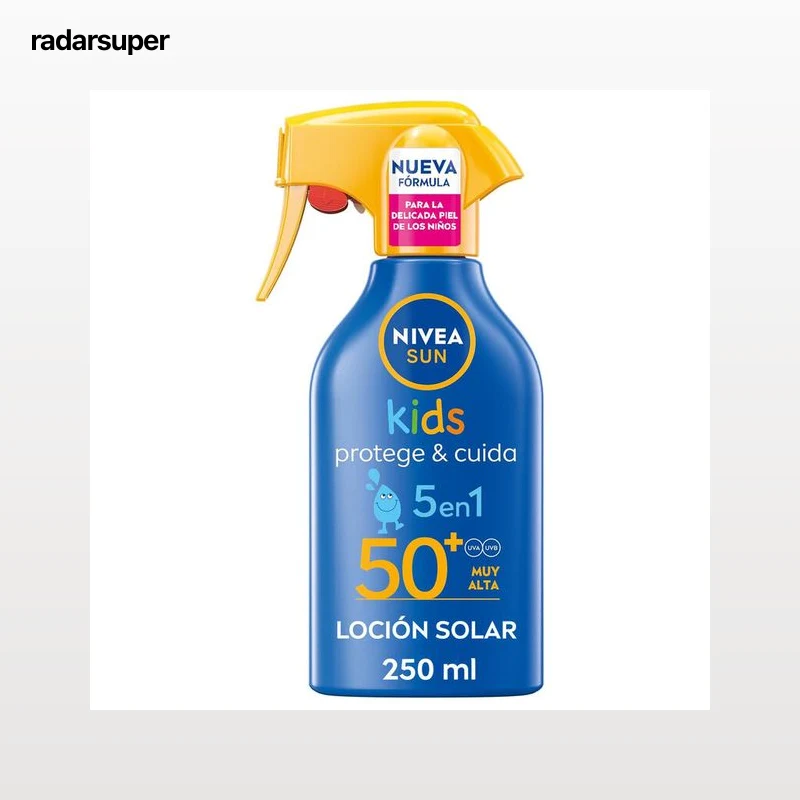 Crema solar pistola factor de protección 50 kids protege y cuida Nivea 250ml
