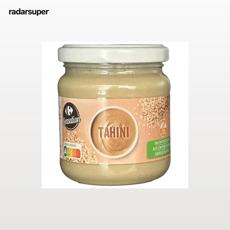 Crema tahini Carrefour Sensation sin gluten 180 g.