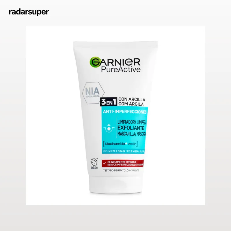 Crema tres en uno purificante exfoliante y matificante Garnier 150 ml