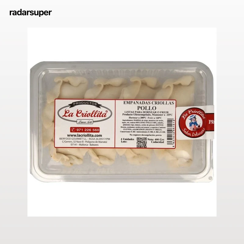 LA CRIOLLITA Empanadillas (empanadas) criollas, rellenas de pollo 4 uds.