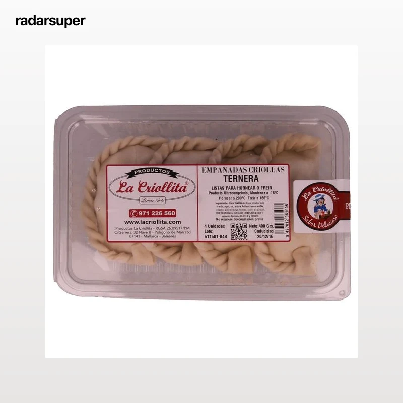 LA CRIOLLITA Empanadillas de ternera paquete de 400 gr pack de 4 uds
