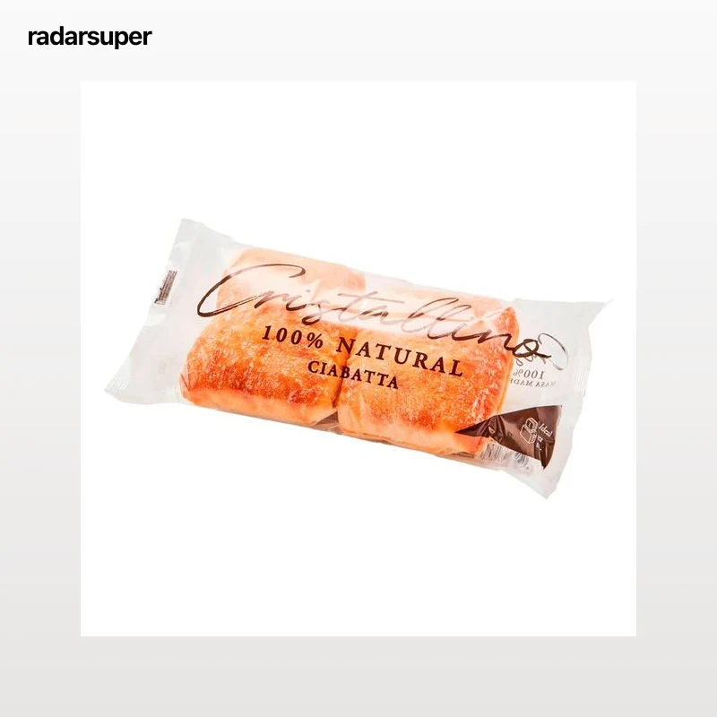 CRISTALLINO Ciabatta (chapata) cristal 100% natural 2 uds. 190 g.