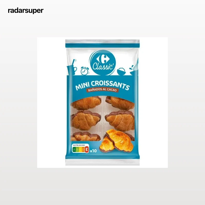 Croissant mini bañados al cacao Classic' Carrefour 150 g.