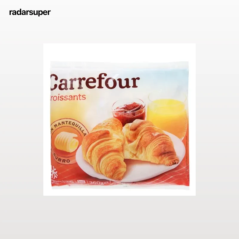 Croissants con mantequilla Carrefour pack de 6 unidades de 60 g.