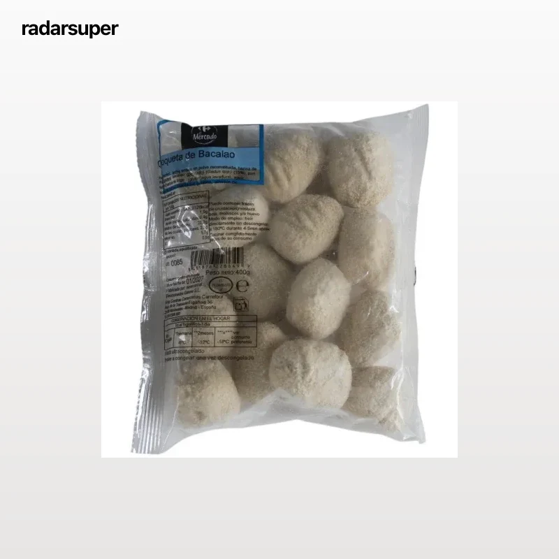 Croquetas caseras de bacalao congeladas Carrefour El Mercado 400 g