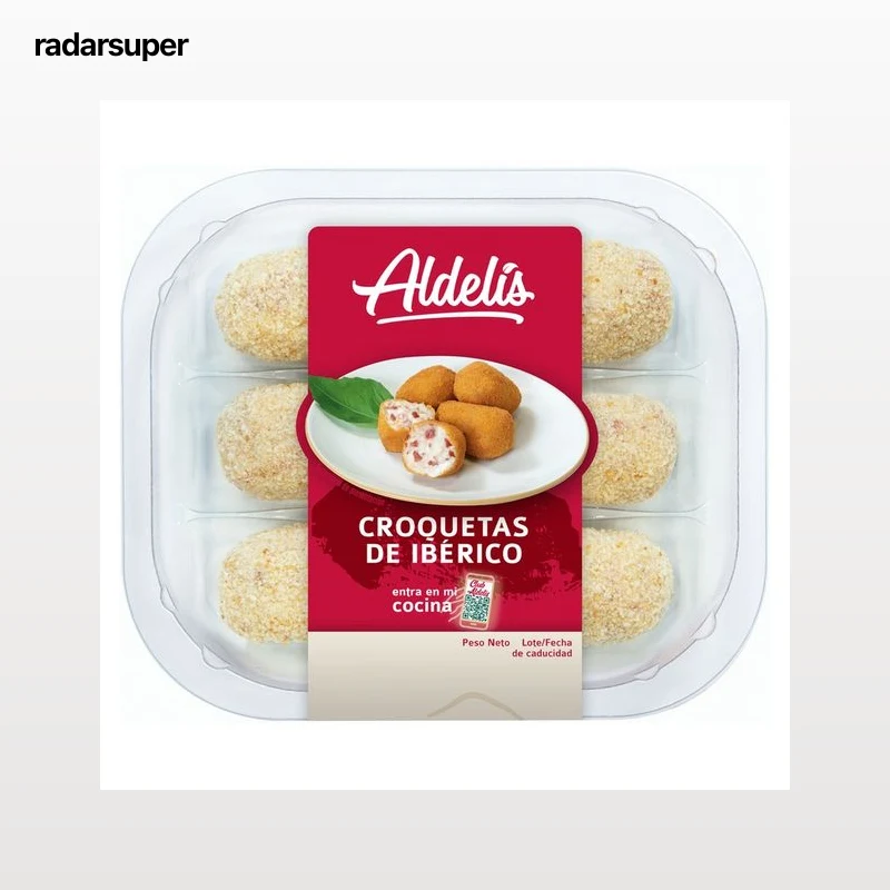 Croquetas con jamón ibéricos, listas para freir ALDELÍS 6 uds.