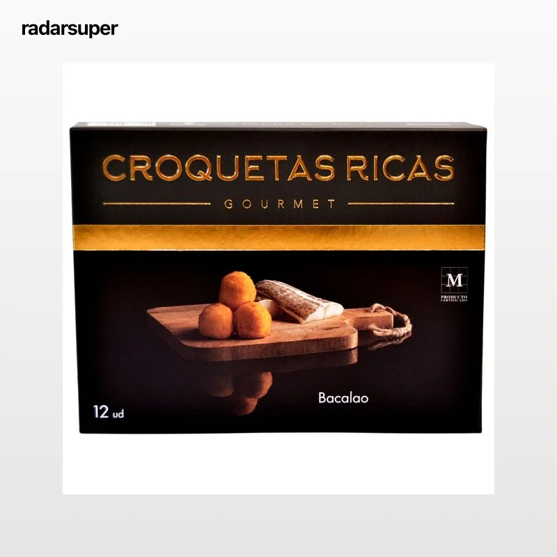 CROQUETAS RICAS Croquetas 100% caseras, ultracongeladas y rellenas de bacalao Gourmet 300 g.