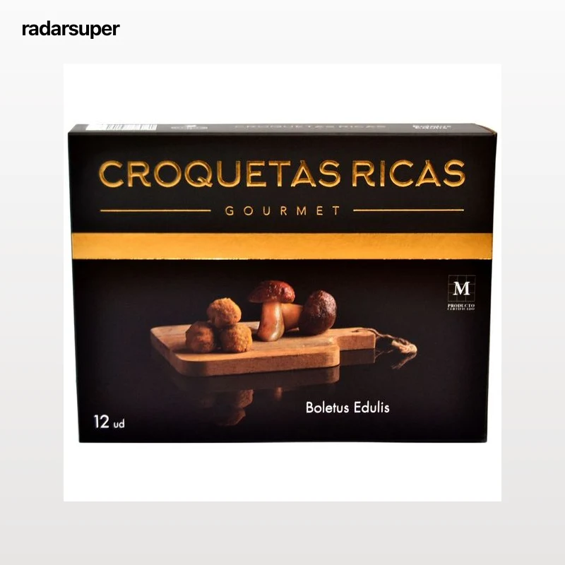 CROQUETAS RICAS Croquetas 100% caseras, ultracongeladas y rellenas de Boletus Edulis Gourmet 300 g.