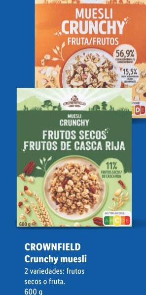 CROWNFIELD Crunchy muesli frutos secos