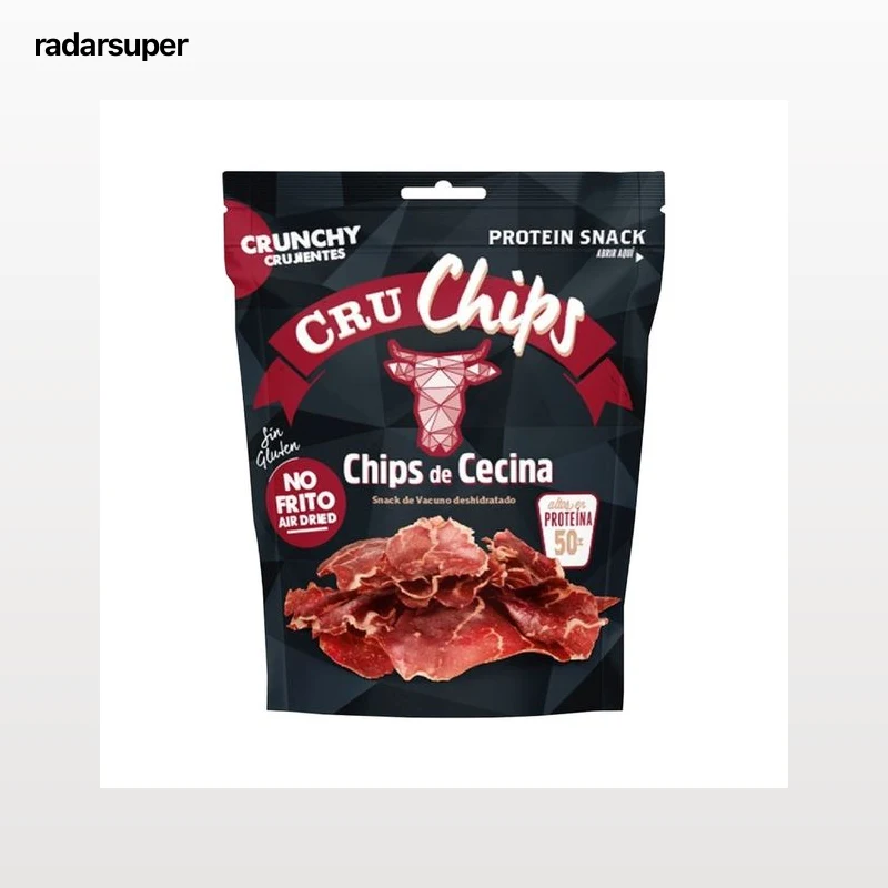 CRUCHIPS Snack crujiente de vacuno deshidratado, no frito CRUCHIPS 25 g.