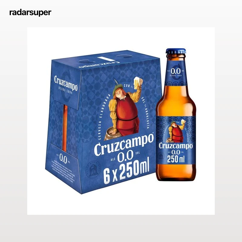CRUZCAMPO Cerveza sin alcohol (0,0% Vol.) pack de 6 uds. de 25 cl.