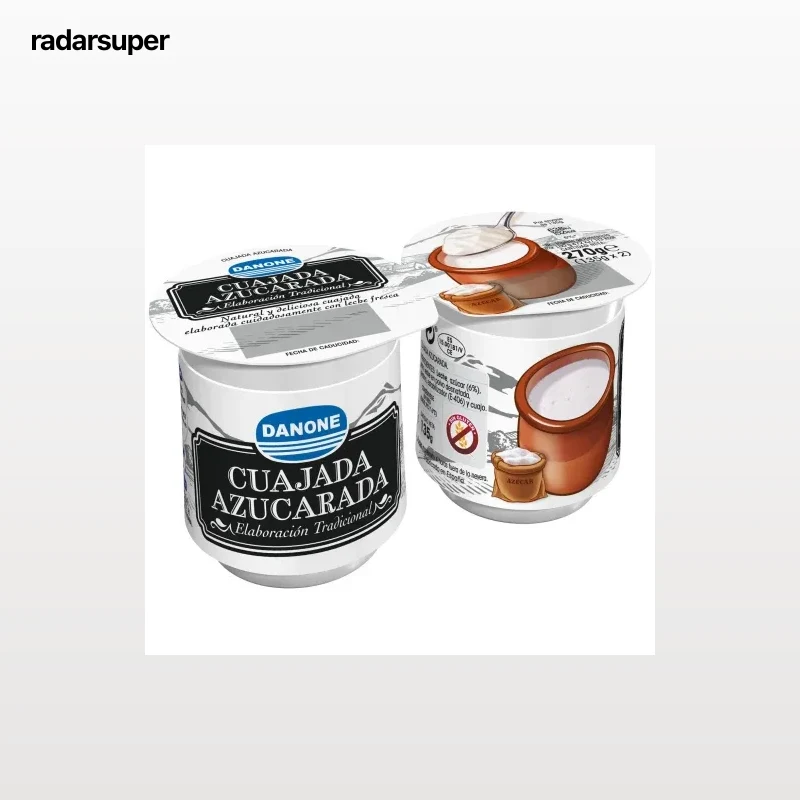 Cuajada azucarada Danone sin gluten pack de 2 unidades de 135 g.