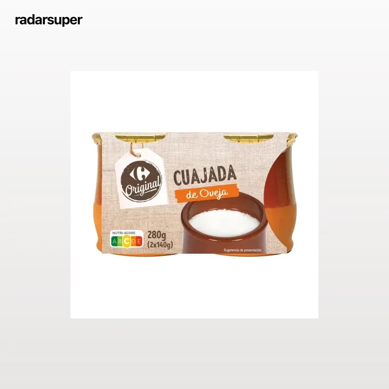 Cuajada de oveja Carrefour Original pack de 2 unidades de 140 g.