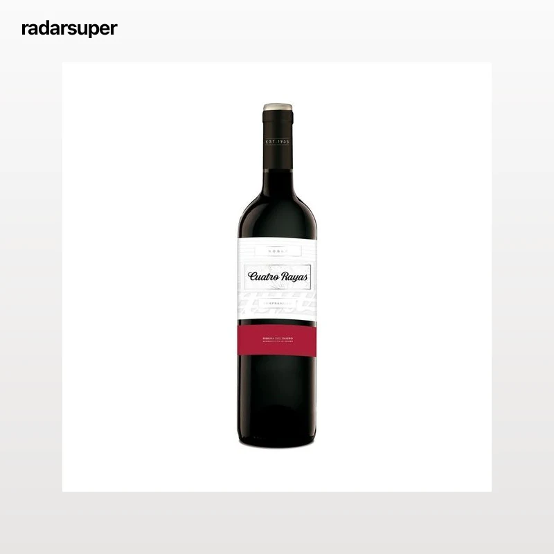 CUATRO RAYAS  Vino tinto roble con D.O. Ribera del Duero CUATRO RAYAS botella de 75 cl.
