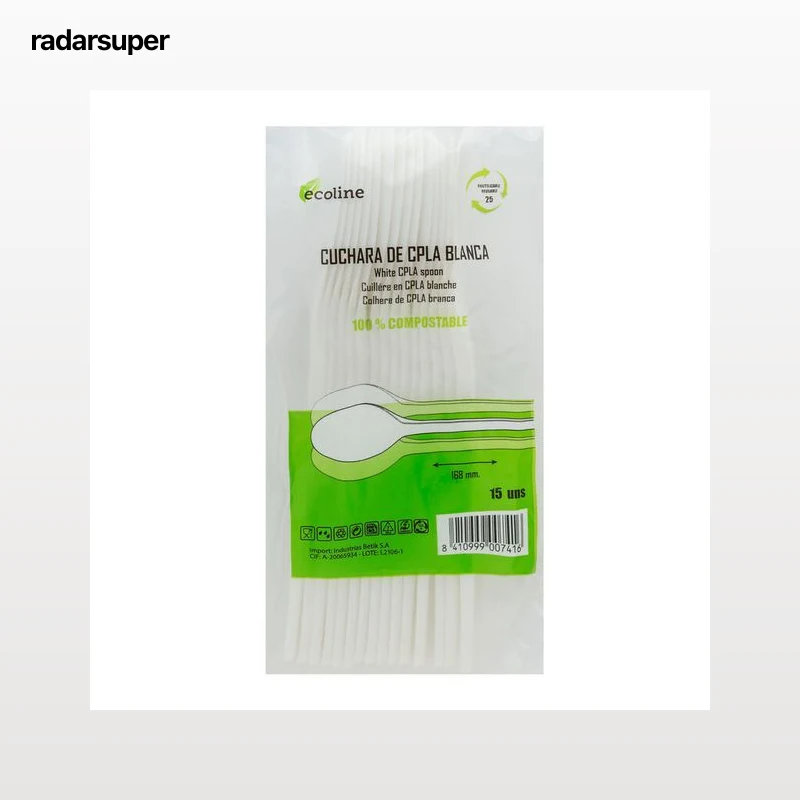 Cucharas ecológicas Betik 15 uds compostables y biodegradables en maíz
