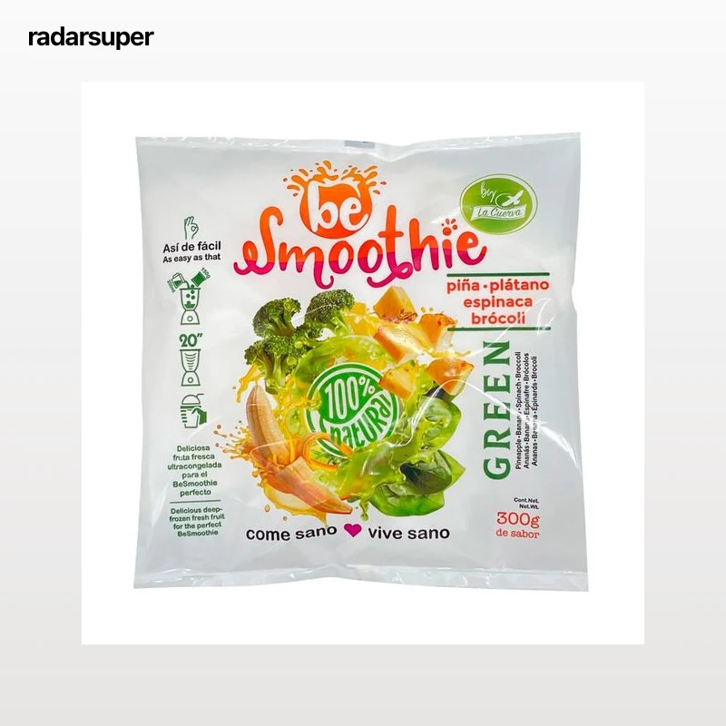 LA CUERVA Smoothie Green, mezcla de verduras y frutas 300 g.