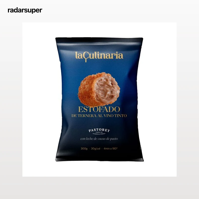 LA CULINARIA Croqueta de estofado de ternera al vino tinto ultracongelado 300 g.