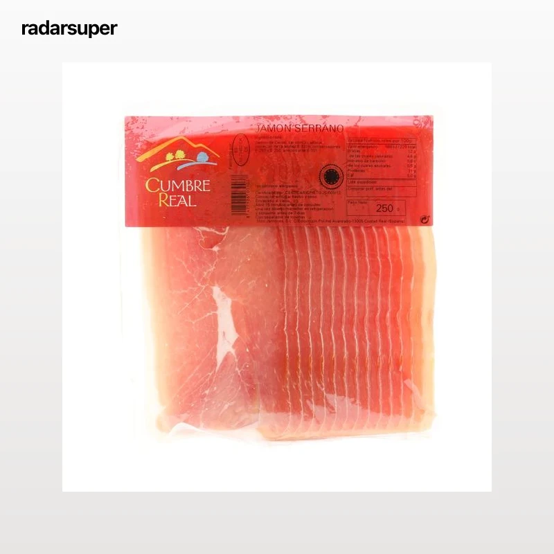 CUMBRE REAL Jamón serrano hembra cortado en lonchas CUMBRE REAL 250 g.