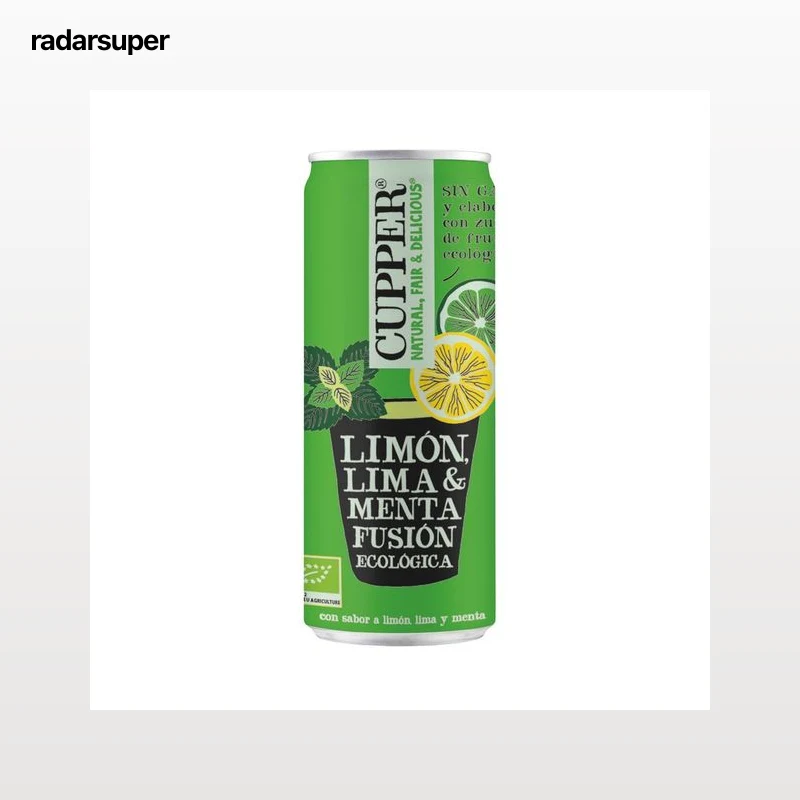 CUPPER Fusión Bebida ecológica con sabor a limón, lima y menta lata 25 cl.