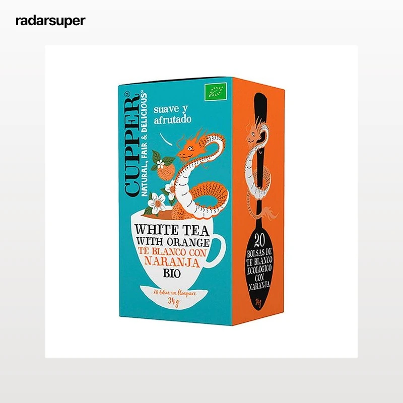 CUPPER Infusión te blanco con naranja ecológica 20 uds. 34 g.