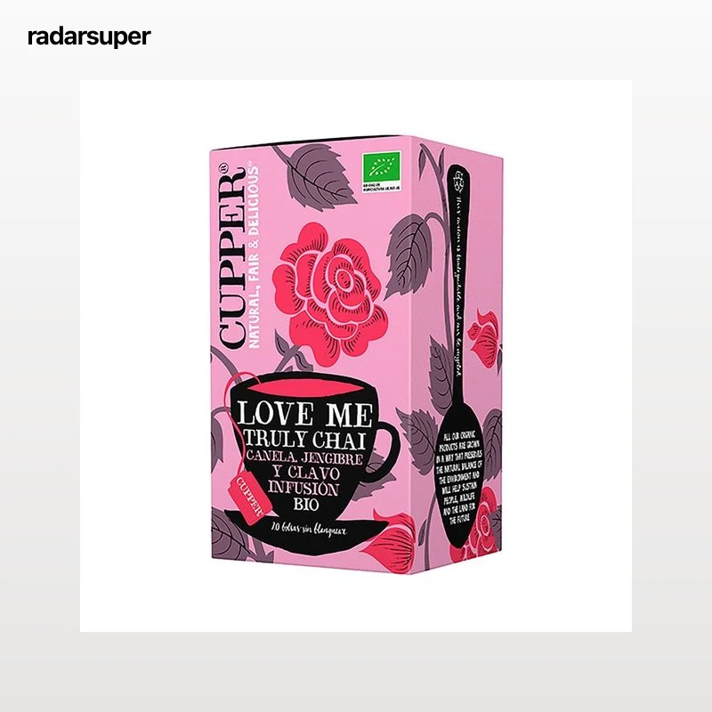 CUPPER Love my truly chai Infusión de canela, raíz de jengibre y clavo ecológicos 20 uds. 44 g.