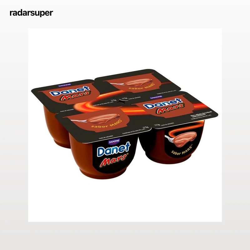 DANET de Danone Natillas con sabor a Mars (chocolate y caramelo) 4 x 115 g.