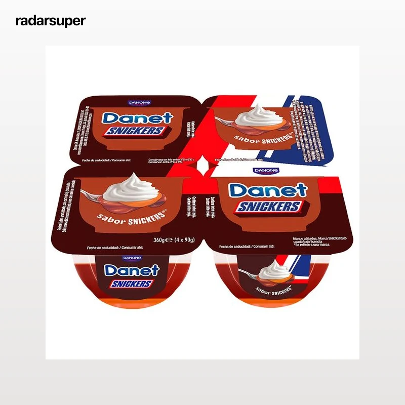 DANET de Danone Natillas con sabor a snickers 4 x 90 g.