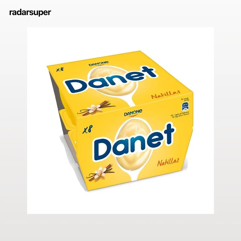 DANET Natillas de vainilla elaboradas sin gluten DANET de Danone 8 x 120 g.