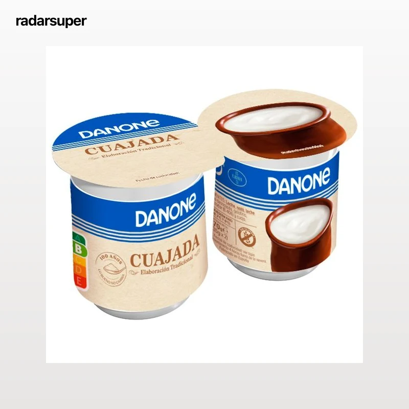 DANONE Cuajada de leche de vaca elaborada sin gluten de forma tradicional DANONE 2 x 135 g.