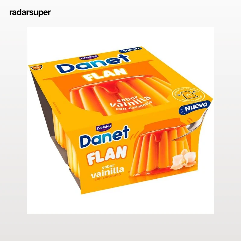 DANONE Danet Flan de vainilla con caramelo 4 x 100 g.