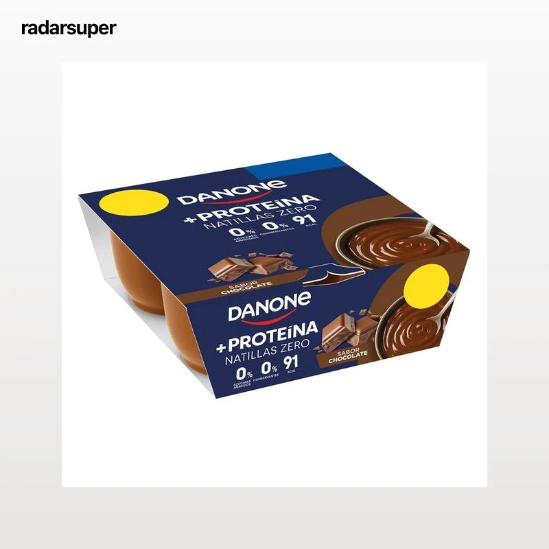DANONE + Proteína Natillas de chocolate con alto contenido en proteínas 4 x 120 g.