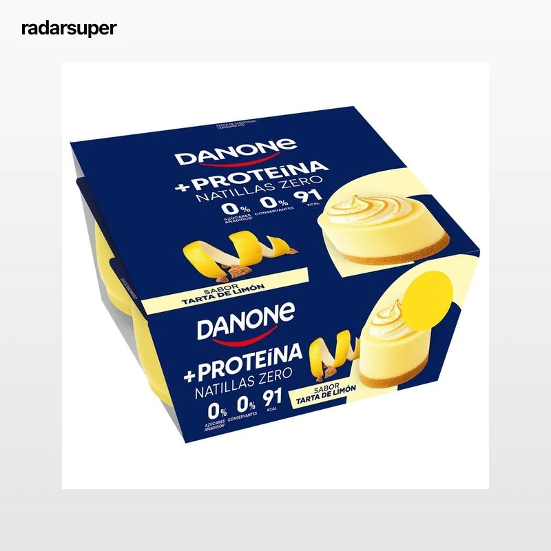 DANONE + Proteina Natillas zero con sabor a tarta de limón 4 x 120 g.