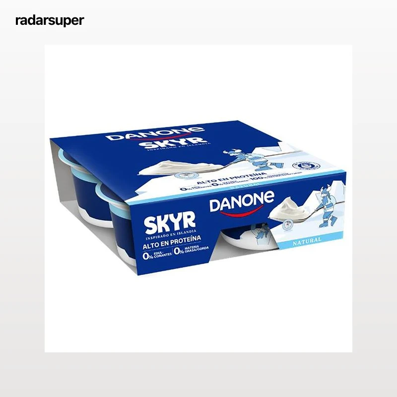 DANONE Skyr natural con alto contenido en proteína y 0% materia grasa 4 x 100 g.