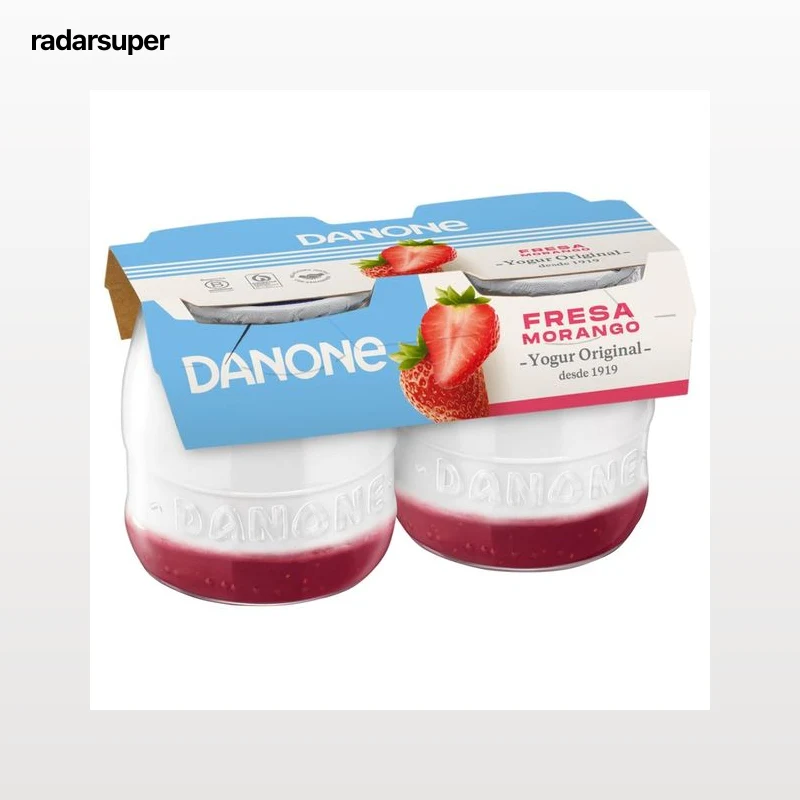 DANONE Yogur cremoso artesanal con fresas  Original 2 x 130 g.