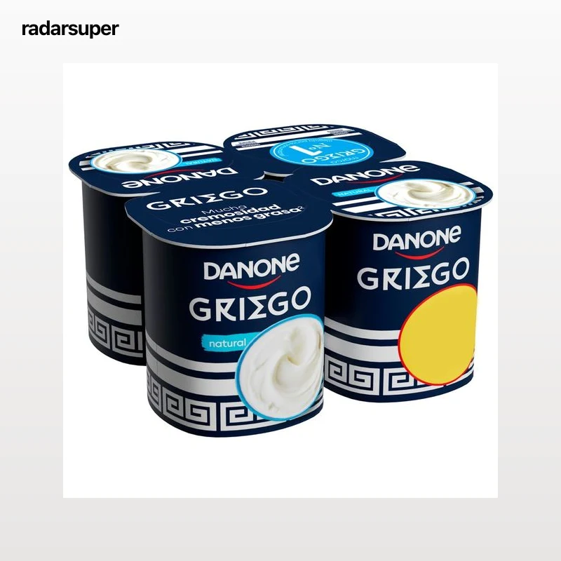 DANONE Yogur griego natural con un 30% menos de grasa 4 x 110 g.