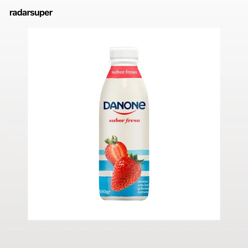 DANONE Yogur líquido para beber con sabor a fresa 550 g.