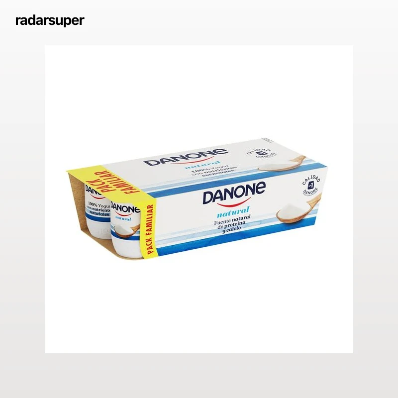 DANONE Yogur natural elaborado con fermentos naturales 8 x 120 g.