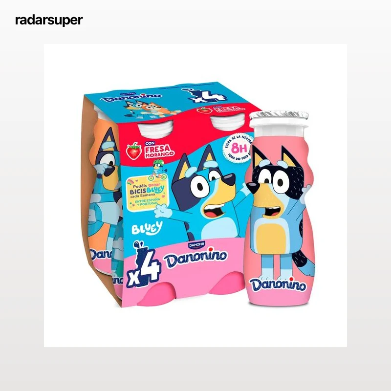 DANONINO Petit líquido para beber, con sabor a fresa DANONINO de Danone 4 x 100 g.