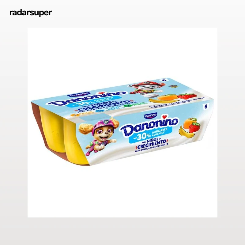 DANONIO Petit (queso fresco) con fresa (2), plátano (2) y albaricoque (2) 6 x 50 g.