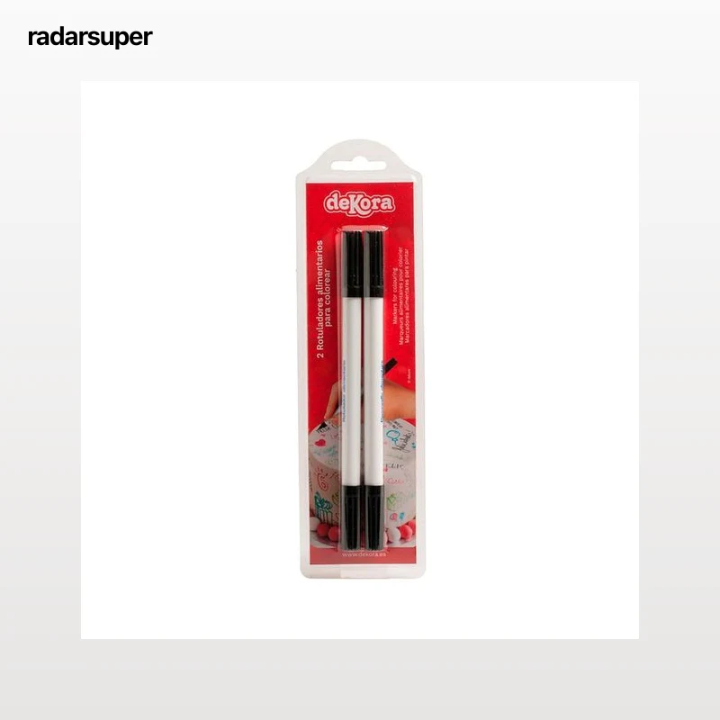 DEKORA Rotulador comestibles de color negro 2 Uds.