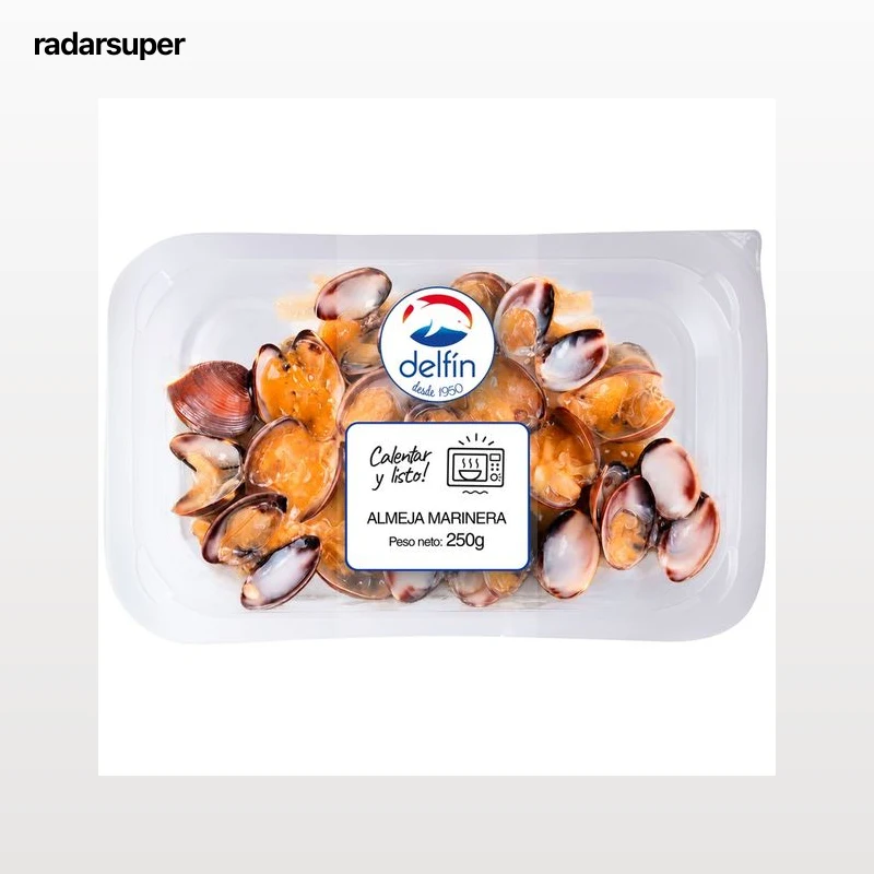 DELFÍN Almejas a la marinera, listas para calentar y comer 250 g.