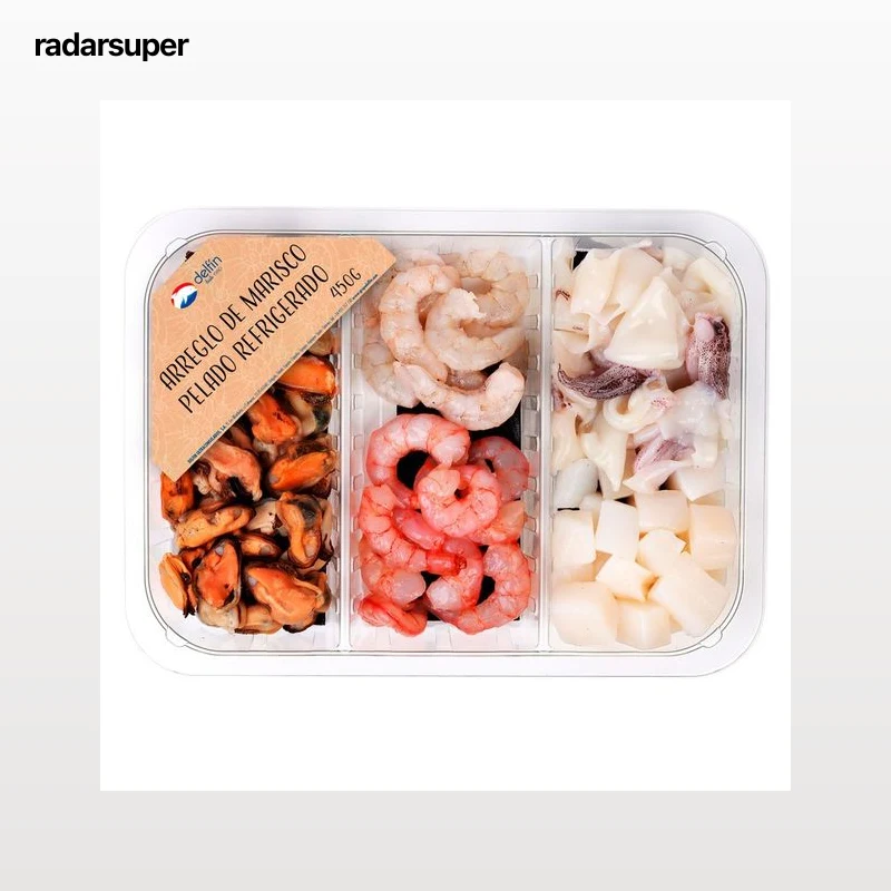 DELFÍN Arreglo de mariscos pelados para paella, 450 g.
