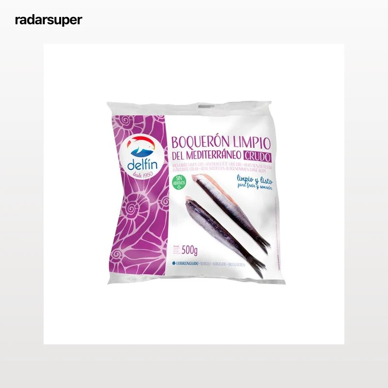 DELFÍN Boquerones limpios del Mediterraneo, sin aditivos, ultracongelados y listos para freir DELFÍN 500 g.