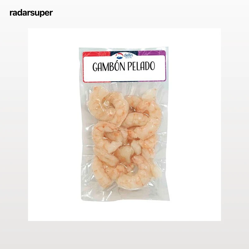 DELFÍN Gambón pelado crudo, desvenado, ultracongelado y envasado al vacio DELFÍN 200 g.