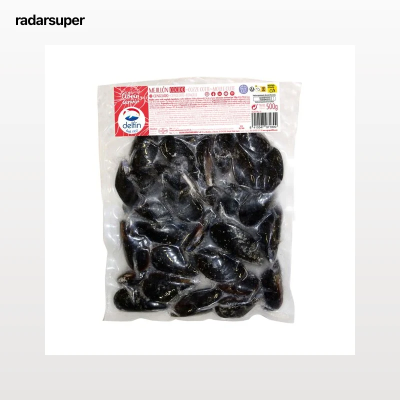 DELFÍN Mejillón entero 20 / 30 cocido y congelado 500 g.